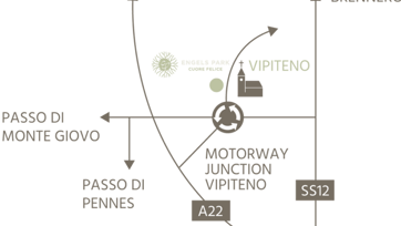 Map with directions to the Vipiteno highway exit, including surrounding roads.